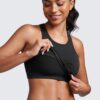 CRZ YOGA Womens Seamless Ribbed Longline High Neck Sports Bra – Racerback…