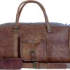 21 Inch Vintage Leather Duffel Travel Gym Sports Overnight Weekend Duffle…