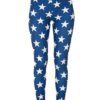 Womens High Waisted Striped Leggings 4th of July American Flag Stars Buttery...