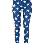 Womens High Waisted Striped Leggings 4th of July American Flag Stars Buttery...