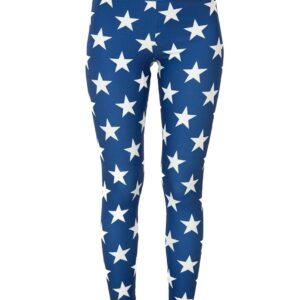 Womens High Waisted Striped Leggings 4th of July American Flag Stars Buttery…