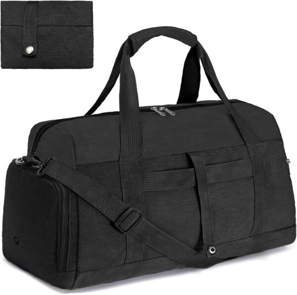 Gym Bags for Women Men with Wet & Shoe Compartment, 40L Foldable Travel…
