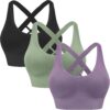 Sports Bras for Women High Impact Cross Back Strappy Bras Cropped Padded...