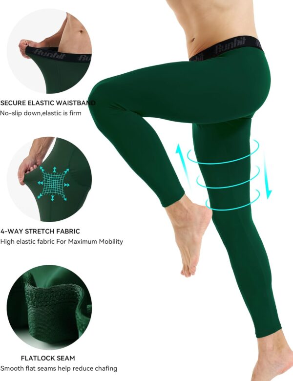 Runhit Mens Compression Pants Running Tights Workout Leggings Athletic Base Layer…