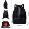 HUA ANGEL Waterproof Drawstring Backpack Lightweight Nylon Gym Bag with Shoe…