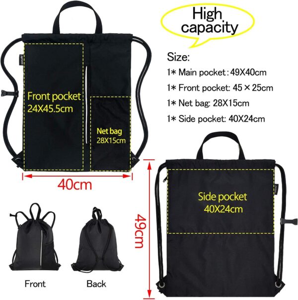 HOLYLUCK Men & Women Outdoor Sport Gym Sack Waterproof Drawstring Backpack Bag