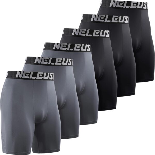 NELEUS 3 or 6 Pack Compression Shorts for Men Spandex Sport Shorts Running Athletic…