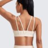 CRZ YOGA Softness Mold Butterluxe V Neck Sports Bras for Women – Workout Top…