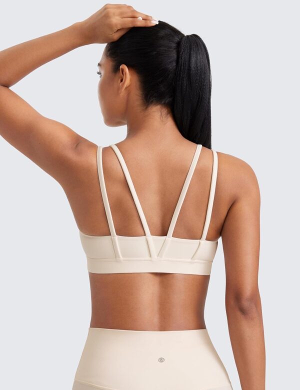 CRZ YOGA Softness Mold Butterluxe V Neck Sports Bras for Women – Workout Top…