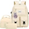 Cute School Backpack Set for Women Waterproof Gym Backpack for Girl Casual...