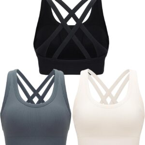 RUNNING GIRL Sports Bra for Women High Support, Criss-Cross Back Padded…