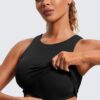 CRZ YOGA Butterluxe Racerback Longline Sports Bras for Women – High Neck…