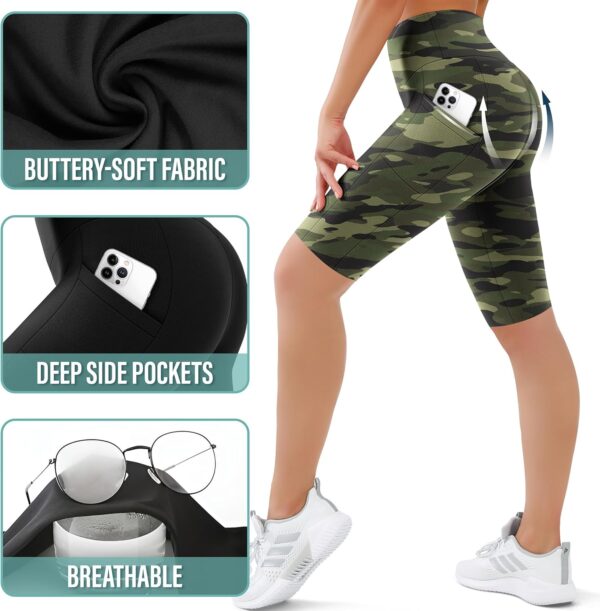 SUNCLOVE 3 Pack Biker Shorts for Women Tummy Control Workout Yoga Gym Running Shorts…