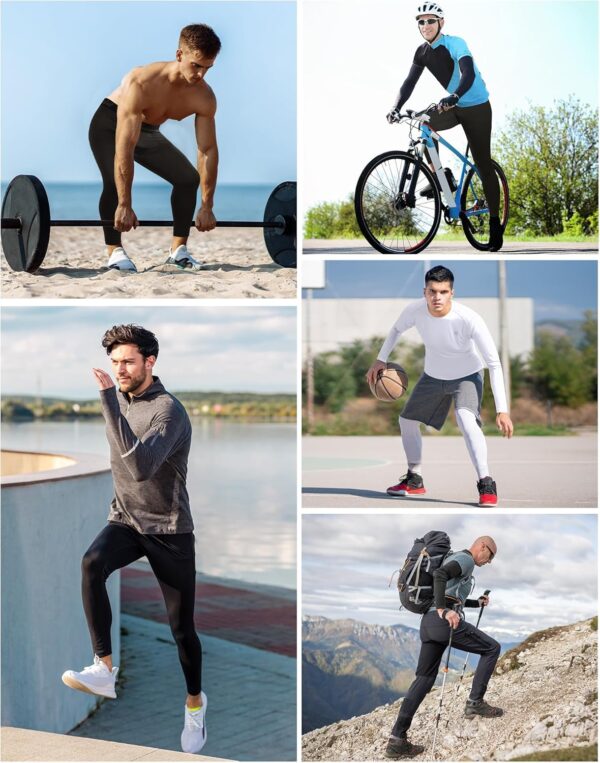 Runhit Mens Compression Pants Running Tights Workout Leggings Athletic Base Layer…