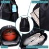 HUA ANGEL Waterproof Drawstring Backpack Lightweight Nylon Gym Bag with Shoe…