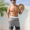 SILKWORLD Mens Swim Trunks with Compression Liner 9 Inch Long Bathing Suit 2 in 1…