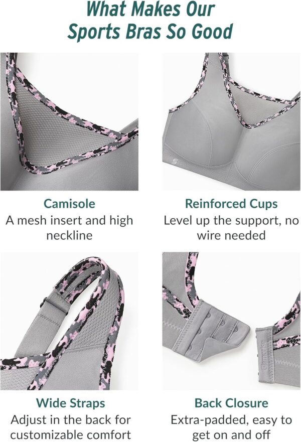 Glamorise Women’s No-bounce Camisole Sports Bra Wirefree #1066