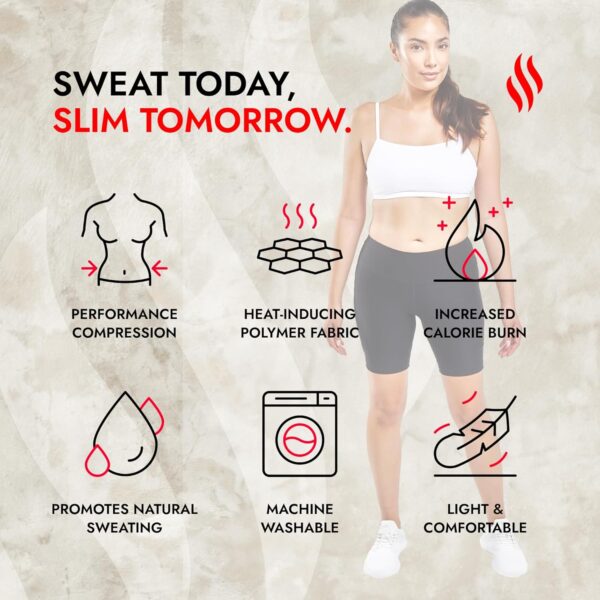 Sweat Shaper High Rise Shorts, Compression Slimming Shorts, High Waisted Biker, Tummy…
