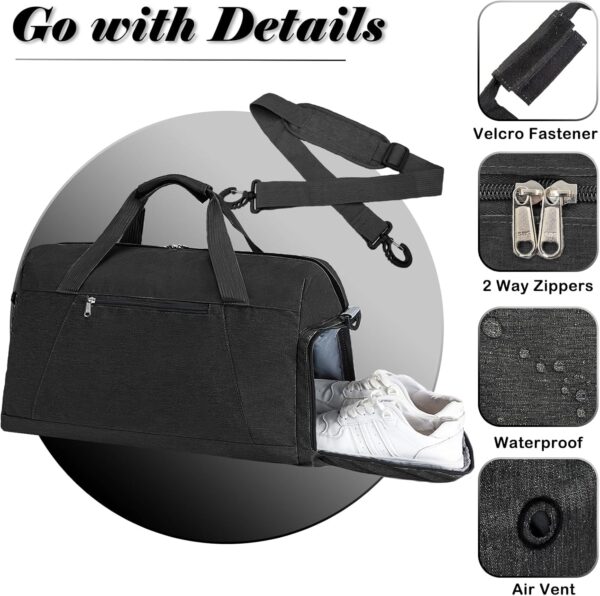 Gym Bags for Women Men with Wet & Shoe Compartment, 40L Foldable Travel…