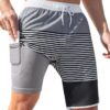 SILKWORLD Mens Swim Trunks with Compression Liner 9 Inch Long Bathing Suit 2 in 1...