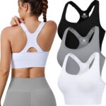 Evercute Adjustable Sports Bras for Women 3/4 Pack Racerback High Support...