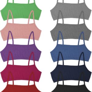 Andrew Scott Girls Cotton Stretch Cropped Cami Training Bra | Pack of 10