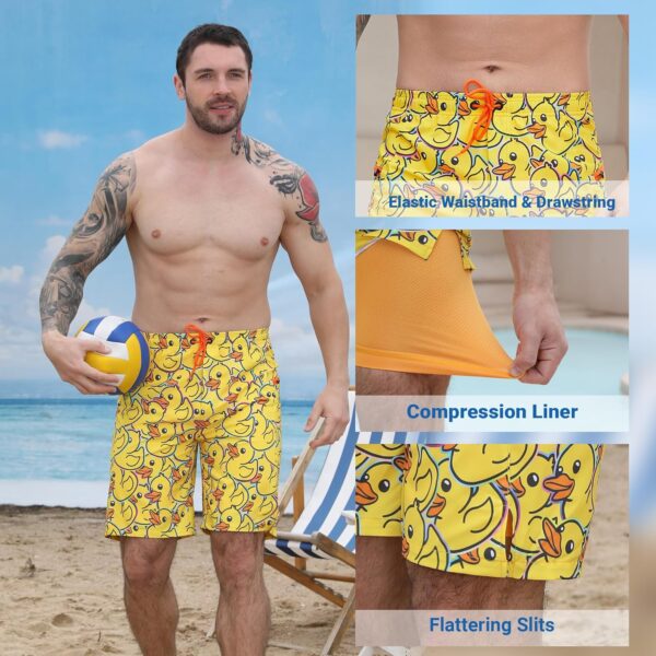 Men’s Swim Trunks with Compression Liner Swim Shorts Board Shorts 9 Inch Quick Dry…
