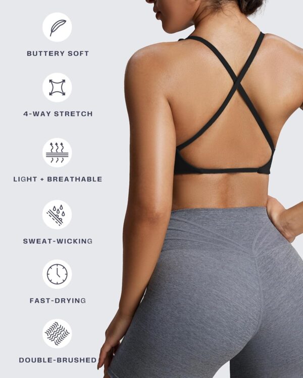 Aoxjox Women’s Workout Sports Bras Fitness Backless Padded Sienna Low Impact…