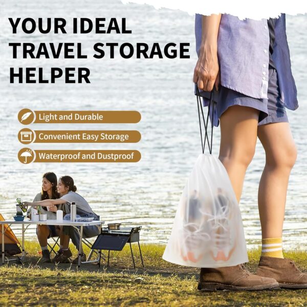 20 Pack Shoe Bags for Travel, 15.7″ x 11.8″ Clear Travel Shoe Bags for…