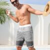 SILKWORLD Mens Swim Trunks with Compression Liner 9 Inch Long Bathing Suit 2 in 1…