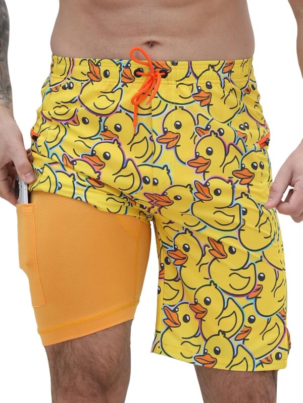 Men’s Swim Trunks with Compression Liner Swim Shorts Board Shorts 9 Inch Quick Dry…