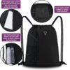 Drawstring Backpack Sports Gym Bag for Women Men Large Size With Two Zipper…