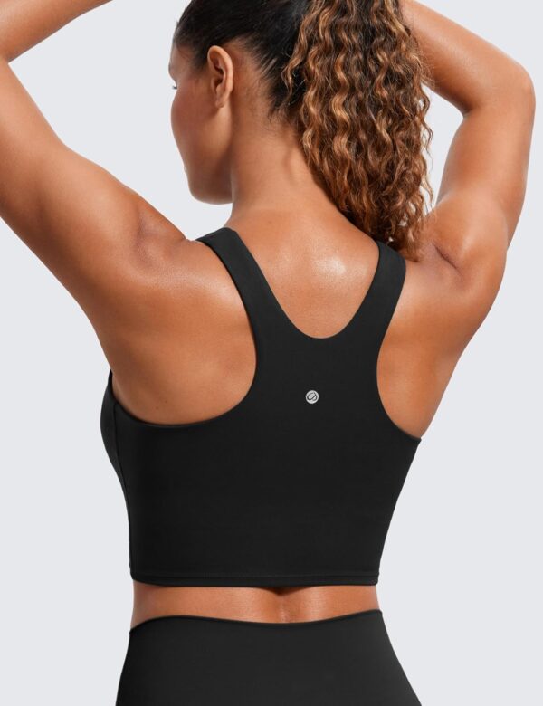 CRZ YOGA Butterluxe Racerback Longline Sports Bras for Women – High Neck…