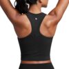 CRZ YOGA Womens Seamless Ribbed Longline High Neck Sports Bra - Racerback...