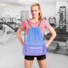 Nidoul Mesh Drawstring Bag with Zipper Pocket, Beach Bag for Swimming Gear…