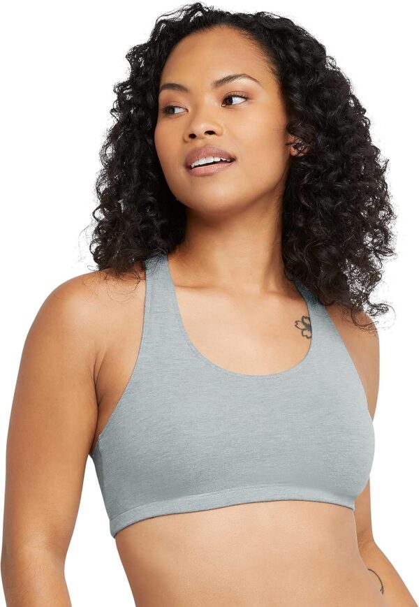 Hanes Women’s Racerback Cotton T-Back Bralette (3 Pack)