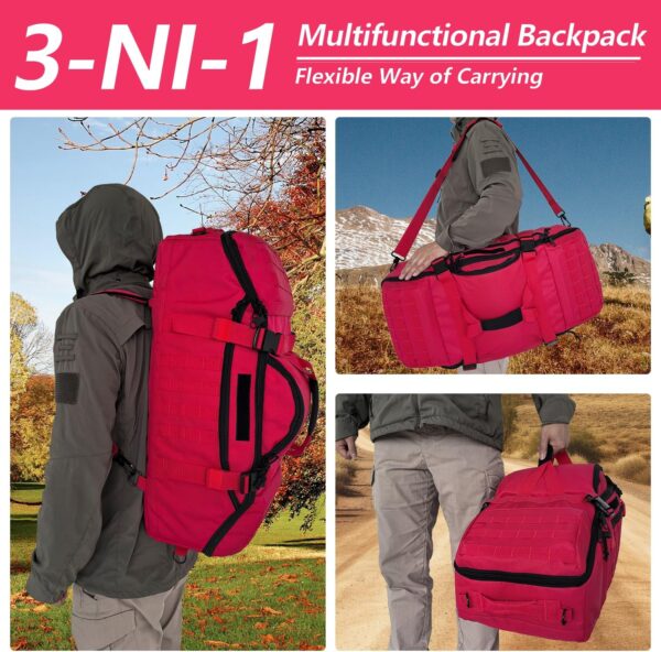 65L Large Duffle Bag, 3-in-1 Tactical Backpack MOLLE Pack for Sports, Gym,…