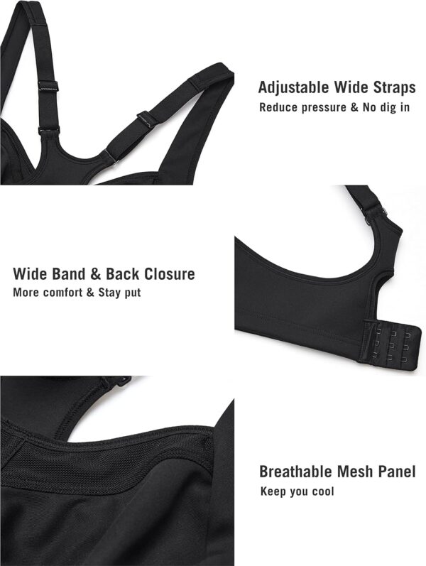 SYROKAN High Impact Sports Bras for Women High Support Unlined Underwire…
