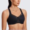 SYROKAN High Impact Sports Bras for Women High Support Unlined Underwire…