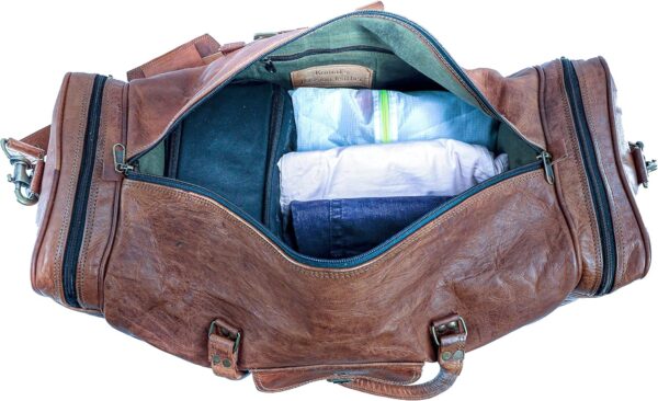 21 Inch Vintage Leather Duffel Travel Gym Sports Overnight Weekend Duffle…