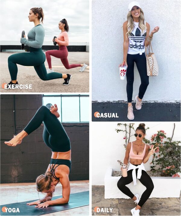 NEW YOUNG 3 Pack Leggings with Pockets for Women,High Waisted Tummy Control…