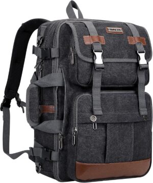 WITZMAN Canvas Travel Backpack for Men Large Laptop Backpack Fit 17 inch…