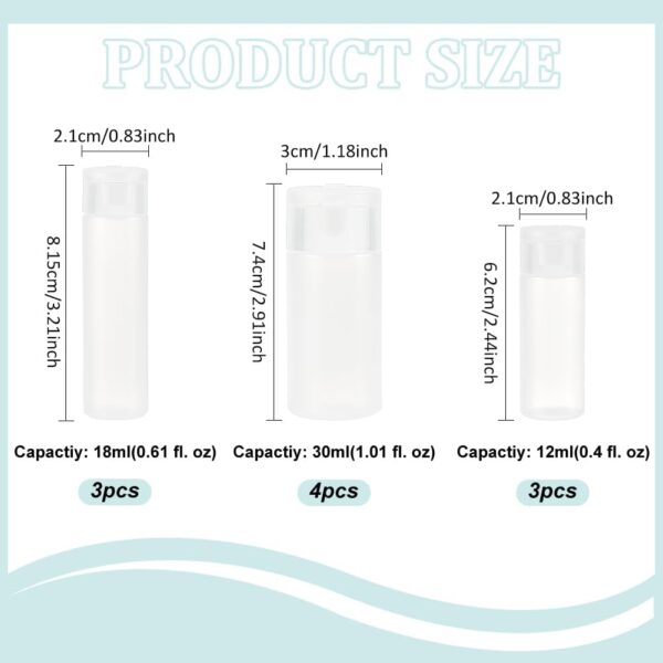 BENECREAT 10Pcs 12ml/18ml/30ml Travel Bottles Plastic Toiletry Bottles Flip Cap…
