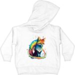 Rainbow Fox Print Toddler Hoodie - Graphic Toddler Hooded Sweatshirt - Cute Kids' Hoodie