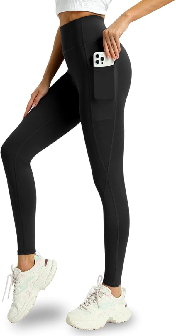 4 Pack Leggings with Pockets for Women – Soft High Waisted Tummy Control…