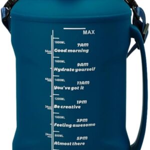 Mayim Large Collapsible Water Bottles with Time Markers, Silicone Travel Tumbler with…