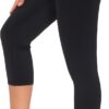 THE GYM PEOPLE Tummy Control Workout Capris Leggings with Pockets High Waist…