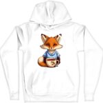 Fox Print Hooded Sweatshirt - Funny Hoodie - Coffee Hoodie
