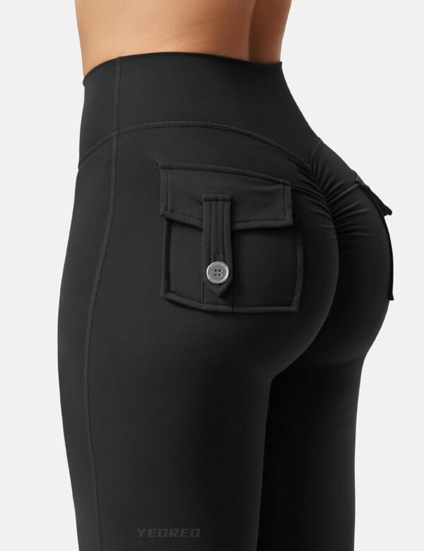 YEOREO CoreFlex Flare Leggings with Pockets for Women Scrunch Workout…