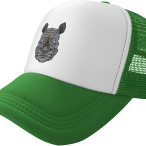 Angry Rhinoceros Head Baseball Cap for Men Women Mesh Hat Polyester Trucker Hats Dad Caps